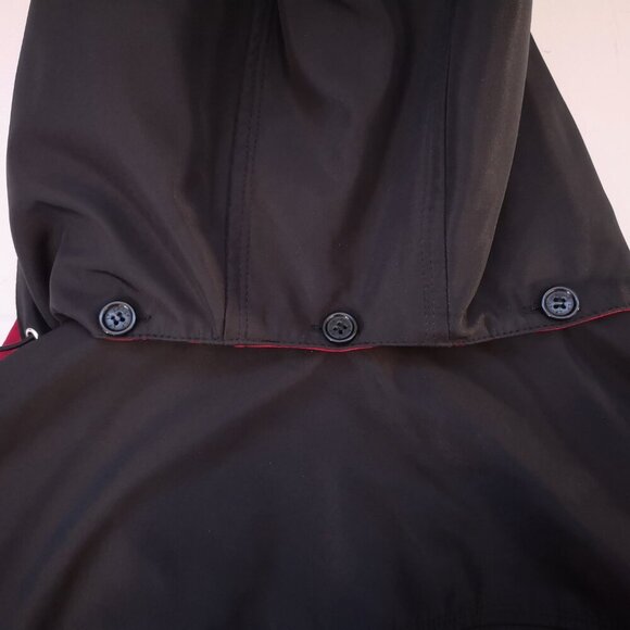 London Fog Ladies Size Large Red & Black Removable Hood Lined Coat - Picture 5 of 13